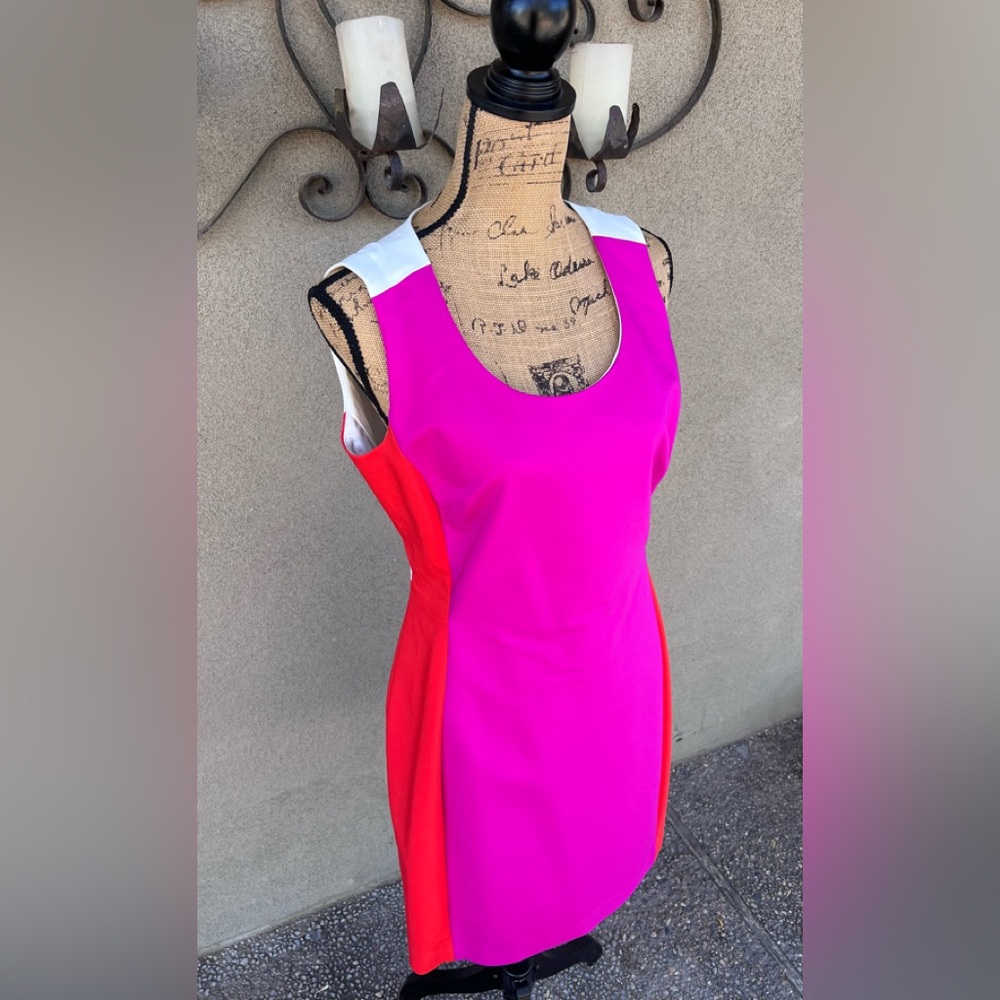 NWT Belle Badgley Mischka Color Block Sheath Dress